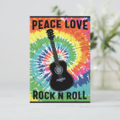 Retro 80s Hippie Peace Love Rock N Roll Bedankkaart (Staand voorkant)