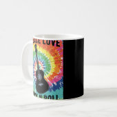 Retro 80s Hippie Peace Love Rock N Roll Koffiemok (Voorkant links)