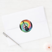 Retro 80s Hippie Peace Love Rock N Roll Ronde Sticker (Envelop)