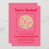 Retro 80s Hot Roze Rood Disco 30e Verjaardagsfeest Kaart (Voorkant / Achterkant)