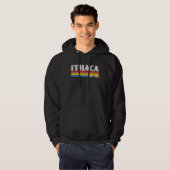 Retro 80s Ithaca New York NY Souvenir Hoodie (Voorkant volledig)
