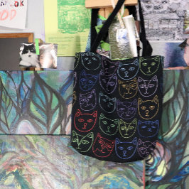 Retro 80s Katten Tote Bag