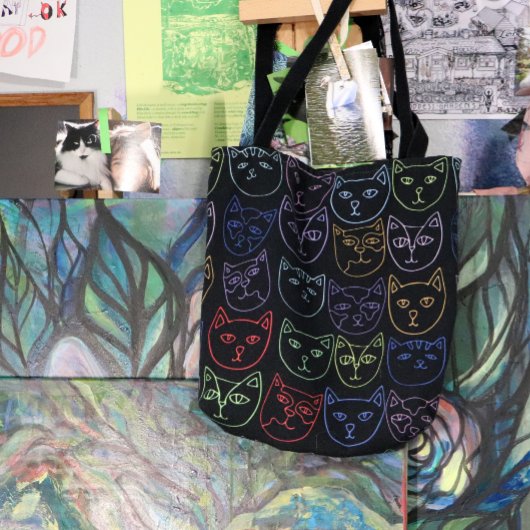 Retro 80s Katten Tote Bag