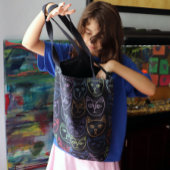 Retro 80s Katten Tote Bag