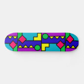 Retro 80s Kleurblok Skateboard (Horizontaal)