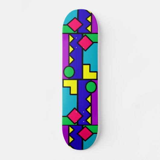 Retro 80s Kleurblok Skateboard (Voorkant)