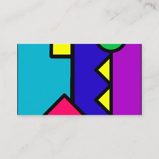 Retro 80s Kleurenblok Kleding Mode Trends Visitekaartje (Achterkant)