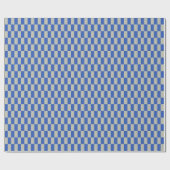 Retro 80s Kobalt Blauw Wit Checkerboard Patroon Cadeaupapier (Vlak)