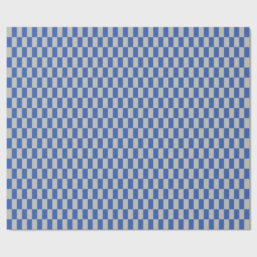 Retro 80s Kobalt Blauw Wit Checkerboard Patroon Cadeaupapier (Vlak)