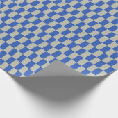 Retro 80s Kobalt Blauw Wit Checkerboard Patroon Cadeaupapier (Hoek)