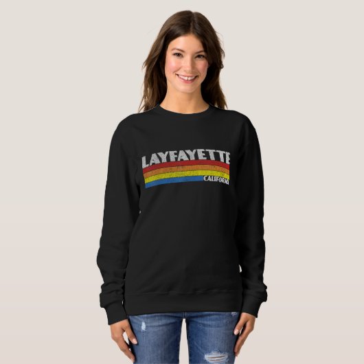 Retro 80s Layfayette California CA Souvenir Trui (Voorkant volledig)