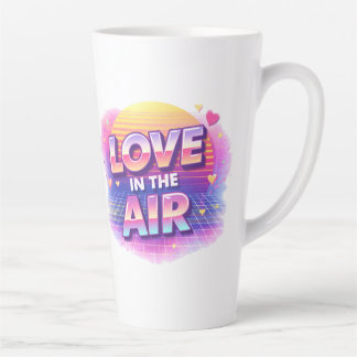 Retro 80's Liefde in de Lucht Valentijn Liefhebber Latte Mok
