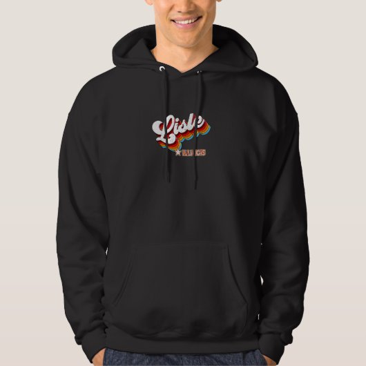 Retro 80s Lisle Illinois Il Hoodie (Voorkant)