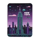 Retro 80s Lo-Fi Vaporwave Empire State Building Magneet (Verticaal)