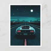 Retro 80s Lo-Fi Vaporwave Futuristische Supercar Briefkaart (Voorkant)