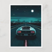 Retro 80s Lo-Fi Vaporwave Futuristische Supercar Briefkaart (Voorkant)