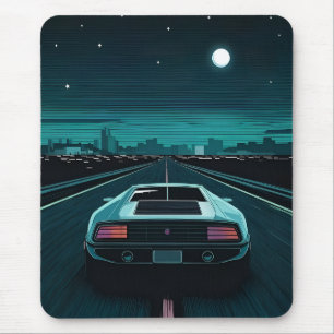 Retro 80s Lo-Fi Vaporwave Futuristische Supercar Muismat