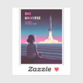 Retro 80s LoFi Vaporwave Space Exploration Sticker (Vel)