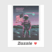 Retro 80s LoFi Vaporwave US Patriottische Astronau Sticker (Vel)