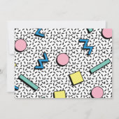 Retro 80's  Memphis Birthday Party Kaart (Achterkant)
