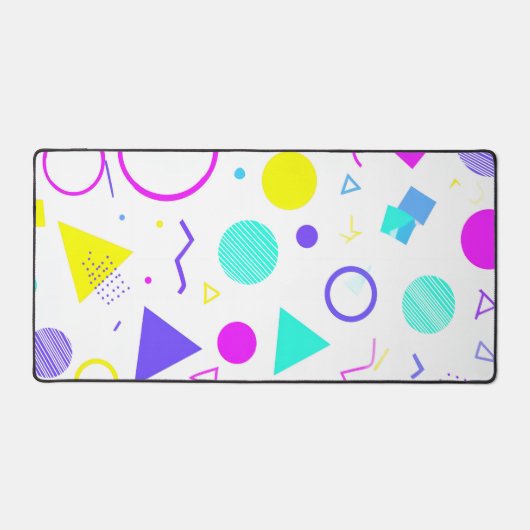 Retro 80s Memphis Geometric Pattern Bureaumat (Voorkant)