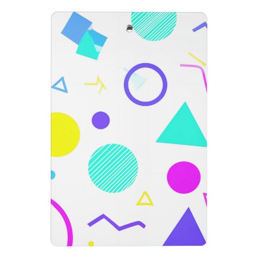 Retro 80s Memphis Geometric Pattern Mini Klembord (Achterkant)