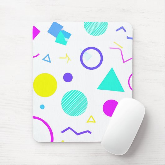 Retro 80s Memphis Geometric Pattern Muismat (Met muis)