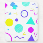 Retro 80s Memphis Geometric Pattern Muismat (Voorkant)
