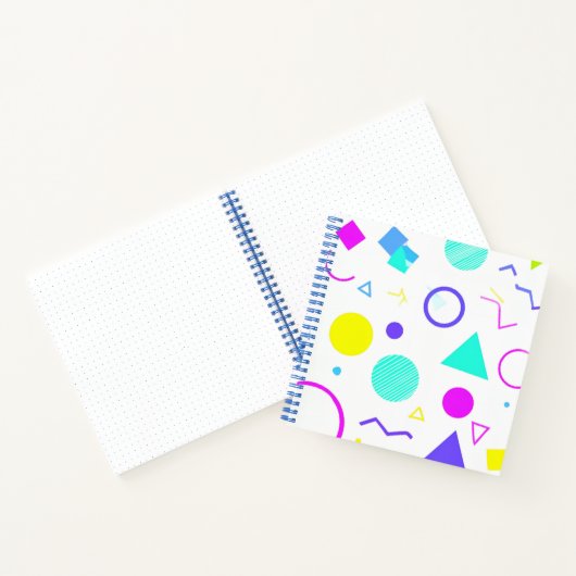 Retro 80s Memphis Geometric Pattern Notitieboek (Binnen)
