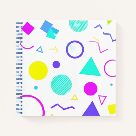 Retro 80s Memphis Geometric Pattern Notitieboek (Voorkant)