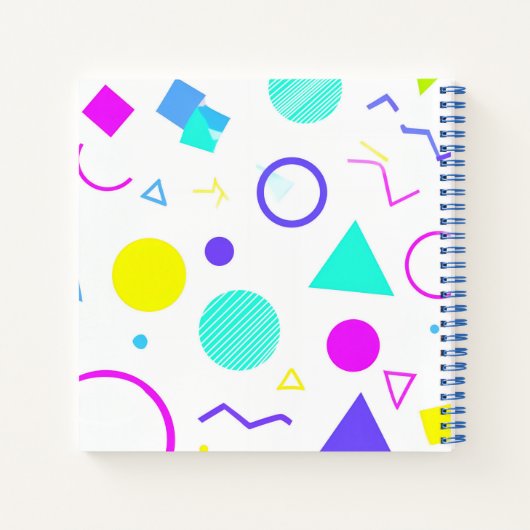Retro 80s Memphis Geometric Pattern Notitieboek (Achterkant)