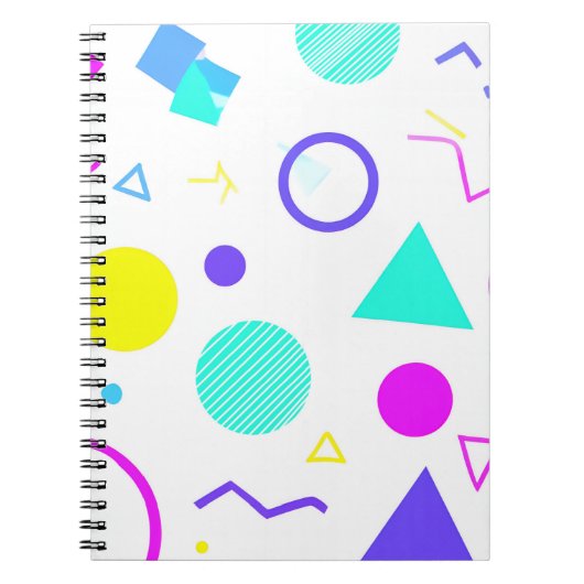 Retro 80s Memphis Geometric Pattern Notitieboek (Voorkant)