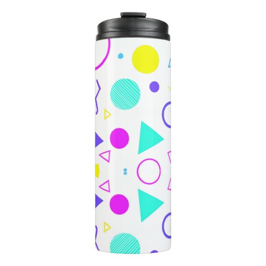 Retro 80s Memphis Geometric Pattern Thermosbeker (Voorkant)