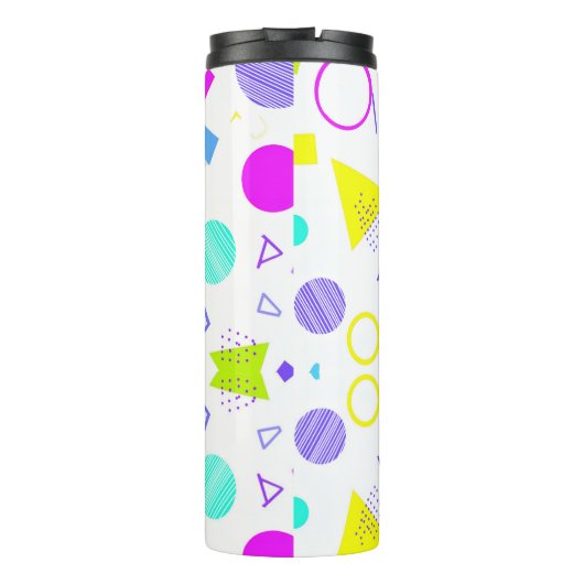 Retro 80s Memphis Geometric Pattern Thermosbeker (Achterkant)