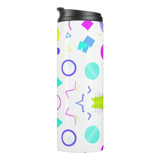 Retro 80s Memphis Geometric Pattern Thermosbeker (Geroteerd rechts)
