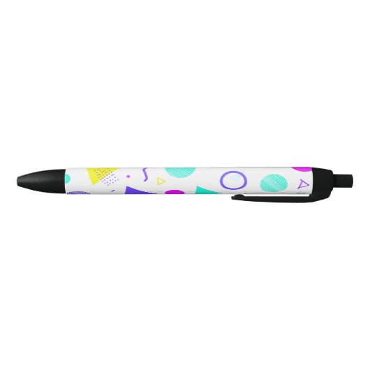 Retro 80s Memphis Geometric Pattern Zwarte Inkt Pen (Bodem)