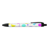 Retro 80s Memphis Geometric Pattern Zwarte Inkt Pen (Bovenkant)