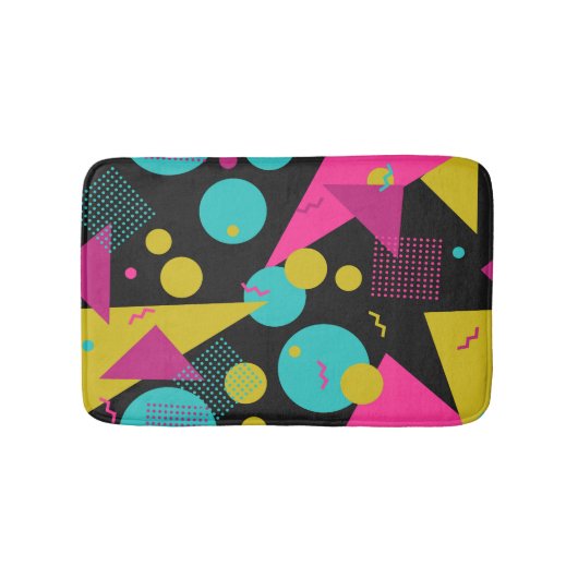 Retro 80s Memphis geometrisch ontwerp Badmat (Voorkant)
