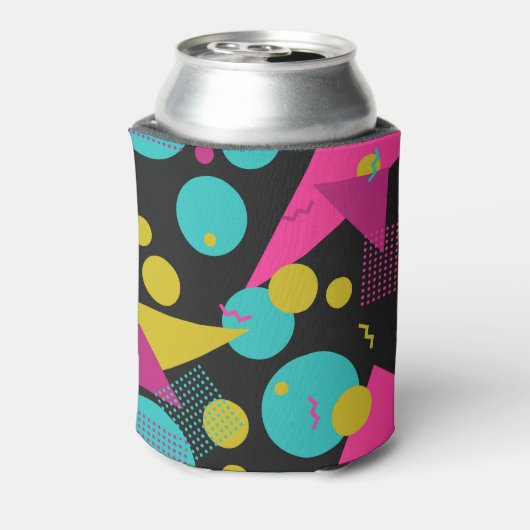 Retro 80s Memphis geometrisch ontwerp Blikjeskoeler (Blikje Achterkant)