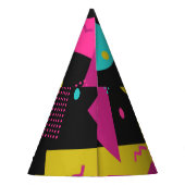 Retro 80s Memphis geometrisch ontwerp Feesthoedjes (Achterkant)