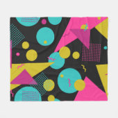 Retro 80s Memphis geometrisch ontwerp Fleece Deken (Voorkant (Horizontaal))