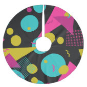 Retro 80s Memphis geometrisch ontwerp Kerstboom Rok (Voorkant)