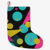 Retro 80s Memphis geometrisch ontwerp Kleine Kerstsok (Voorkant)