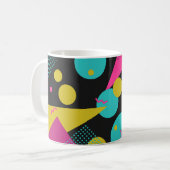 Retro 80s Memphis geometrisch ontwerp Koffiemok (Voorkant links)