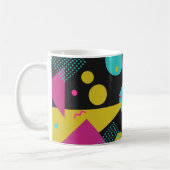 Retro 80s Memphis geometrisch ontwerp Koffiemok (Links)