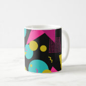 Retro 80s Memphis geometrisch ontwerp Koffiemok (Voorkant rechts)