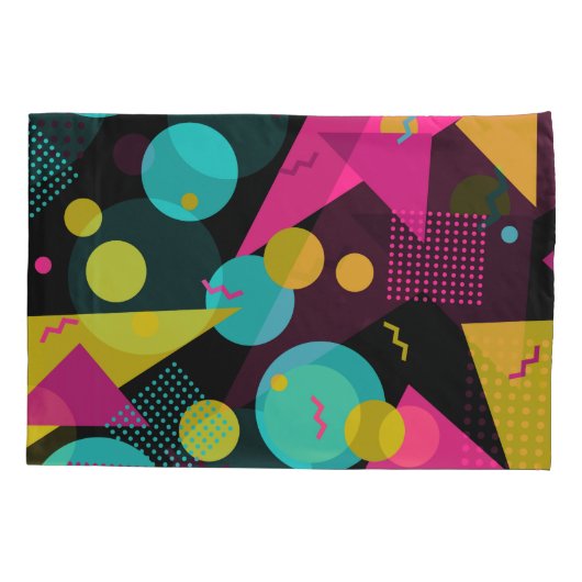 Retro 80s Memphis geometrisch ontwerp Kussensloop (Achterkant)