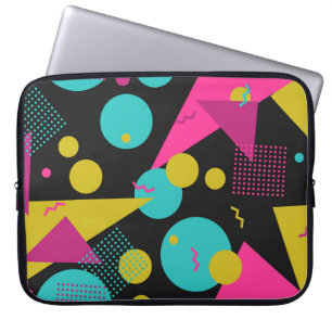 Retro 80s Memphis geometrisch ontwerp Laptop Sleeve