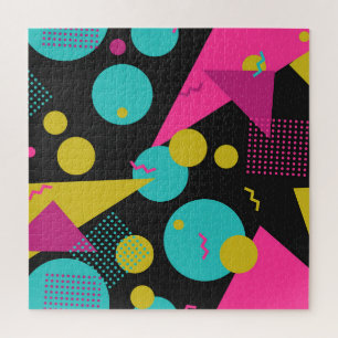 Retro 80s Memphis geometrisch ontwerp Legpuzzel