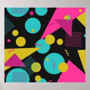 Retro 80s Memphis geometrisch ontwerp Poster